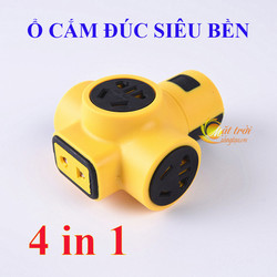 Ổ cắm điện 4in1 PVC đúc siêu bền, chống va đập, chống cháy V2