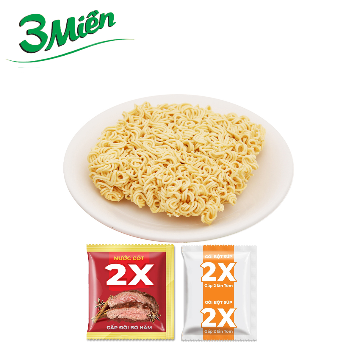 COMBO 10 GÓI MÌ BÒ HẦM RAU THƠM 3 MIỀN GOLD (Mã SP: 8936048470524)