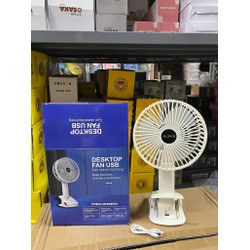 Quạt kẹp bàn tích điện SUPER, Quạt tích điện để bàn 3 tốc độ gió