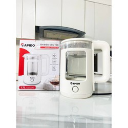 Ấm đun siêu tốc Rapido thủy tinh tự động ngắt điện, Đèn led báo hoạt động