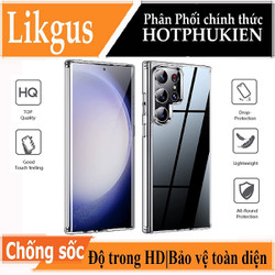 Ốp lưng chống sốc cho Samsung Galaxy S24 Ultra, S24 Plus, S24, S23 Ultra, S23 Plus, S23, S22 Ultra, S22 Plus , S22, S21 FE S20 Fe S23 Fe Z Flip 3 4 5 Fold 3 4 5 Note 10 Plus hiệu Likgus Crashproof mặt lưng cường lực viền dẻo chống ố vàng