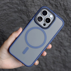Ốp lưng nhám chống vân tay cho iPhone 15 Pro Max / 15pro, ốp chống sốc Likgus có sạc nam châm từ tính
