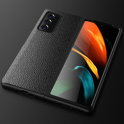 Ốp lưng cho Samsung Galaxy Z Fold 2 Leather Case lưng da chống sốc chống bám bụi vân tay chính hãng X- Level