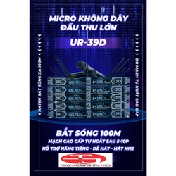 [HCM] Micro Đầu Thu Lớn UR-39D - Micro Không Dây Karaoke, 4 Râu Bắt Sóng Xa 100M Karaoke Dùng Được Cho Tất Cả Loa Kéo - Công Ty Thiên Phúc