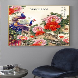 Tranh gạch men 3D chim công
