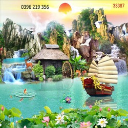 Tranh gạch men 3D thuận buồm xuôi gió
