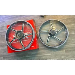 Mâm X1R CNC 5 cây xéo Future Led, Wave a 110 Trước đĩa sau đùm