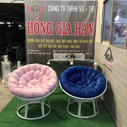 Ghế Papasan khung sắt đệm xinh phòng khách Hồng Gia Hân G319