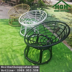Ghế Papasan khung sắt đệm xinh rẻ đẹp Hồng Gia Hân G318