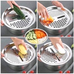 set rổ nạo inox 3 trong 1 siêu tiện lợi