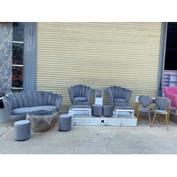 Bộ Sofa Nail - Ghế Nail kiểu sò hoa điệu đà mềm mại - Tặng đôn nhỏ