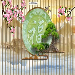 Tranh gạch men 3D ốp lát Lam Sóng