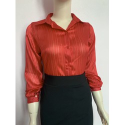 Áo sơ mi  nữ voan sọc, áo nữ công sở dáng cơ bản thanh lịch, áo sơ mi thiết kế A4457 (ảnh thật) đủ size 40-90kg