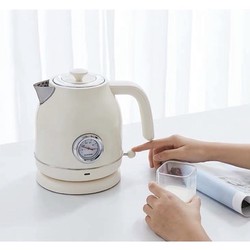 Ấm đun nước siêu tốc Ocooker cao cấp phong cách Retro có mặt đồng hồ hiển thị nhiệt độ