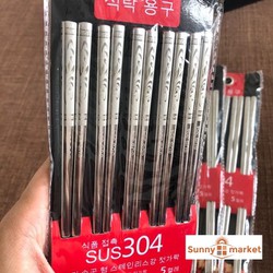 Bộ 10đôi ĐŨA inox SUS 304 chống trượt cao cấp HÀN QUỐC KOREA