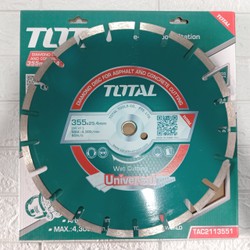 Lưỡi cắt bê tông và nhựa đường 355mm TOTAL - TAC2113551 (355x25.4mm) cam kết hàng chính hãng 100% Cty TPC phân phối
