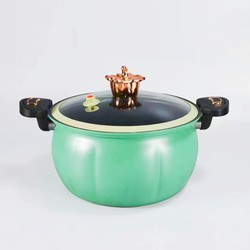 Nồi hầm xương loại to 8 lít có chống dính, nồi hình quả bí ngô 28cm