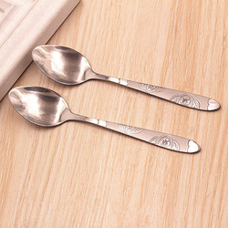 COMBO 10 Thìa Inox Cán Dài Hoa Phong Cách Hàn Quốc dài 18cm