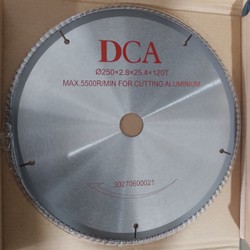 ưỡi cắt nhôm 250mm 120 răng DCA (250x2.8x25.4x120T) MAX 5500r/min hàng chính hãng của Cty TPC phân phối