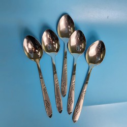 COMBO 10 thìa súp inox dài 18cm cán hoa đẹp