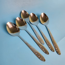 COMBO 10 Thìa Inox Cán Dài Hoa Phong Cách Hàn Quốc dài 18cm