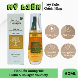 Tinh Dầu Dưỡng Tóc Biotin & Collagen Voudioty - Dưỡng Tóc Siêu Mềm Mượt 60ml