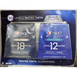 Date T7/2025_ Set miếng dán trắng răng Crest 3D Whitestrips Professional Effects +1 Hour Express 60 miếng của Mỹ