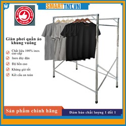 Giàn phơi quần áo khung vuông 1.5m gấp gọn bằng inox GTS442