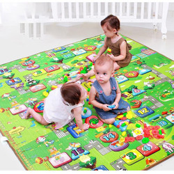 Thảm xốp cho bé 1M8x2M Maboshi 2 mặt giúp bé tăng khả năng nhận diện màu sắc và đồ vật xung quanh - mẫu ngẫu nhiên