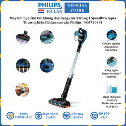 Máy hút bụi cầm tay không dây dạng cán 3 trong 1 SpeedPro Aqua. Thương hiệu Hà Lan cao cấp Philips_FC6730/81