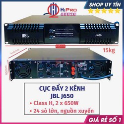 Cục Đẩy Công Suất Jbl J650 2 Kênh X 650W, 24 Sò Lớn Nguồn Xuyến Đồng Tải 4 Loa Full 30 Coil 76 - H2Pro Audio