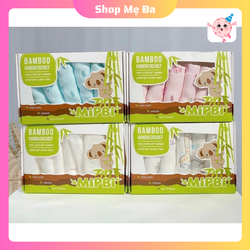 Hộp 6 Khăn sữa sợi tre Mipbi cao cấp chất mềm mại 3 lớp kích thước 30x30cm / Shop Mẹ Đa