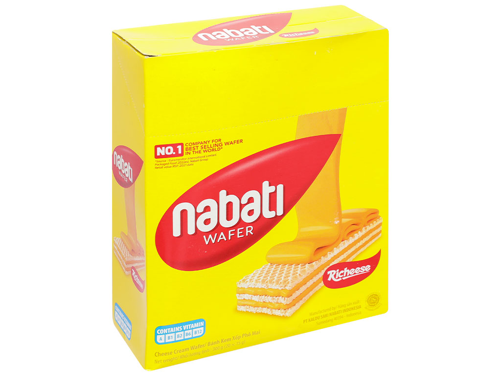 Hình ảnh Bánh Kem Xốp Phô Mai Nabati Richeese Cheese Cream Wafer (Hộp 20 thanh x 15g)