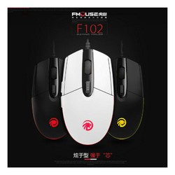 SALE - Chuột văn phòng Led Rgb 3500Dpi F102 Led Rgb 3500Dpi Fmouse Ergonomic Đen Trắng có hỗ trợ phần mềm tuỳ chỉnh chuyên nghiệp