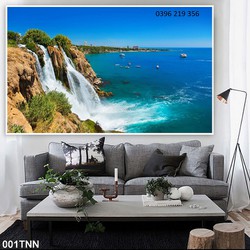 Tranh gạch 3d trang trí phòng khách sang trọng