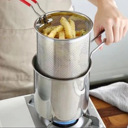 Nồi chiên mini nhúng ngập dầu đa năng chất liệu inox 304