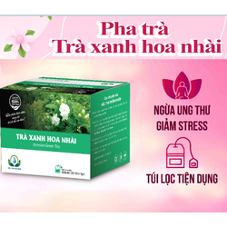 Trà xanh hoa nhài hộp 30 Túi Lọc x 3Gram chống lão hóa, ổn định huyết áp, giảm cân, đẹp da