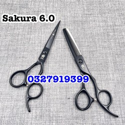 Kéo cắt tóc Nhật SAKURA 6.0 in đen