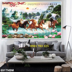 Tranh gạch đẹp bát mã 3D
