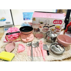 Bộ đồ chơi nấu ăn thật 22 chi tiết Đồ Dùng Nhà Bếp Quà Sinh Nhật Bé Gái Nổi Tiếng Trên Mạng Cấp Thực Phẩm