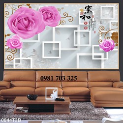 Tranh gạch đẹp 3D hoa trang trí