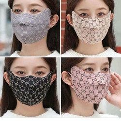 COMBO 3 KHẨU TRANG VẢI che gò má HỌA TIẾT hoa văn CHỐNG TIA UV