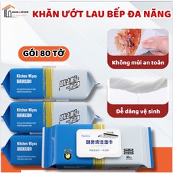 Khăn Ướt Lau Bếp Siêu Sạch Đa Năng Gói 80 Tờ