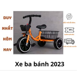 Xe đạp 3 bánh cao cấp mẫu mới xe ba bánh giỏ SIÊU LỚN CỠ ĐẠI cho bé từ 1-6 tuổi.