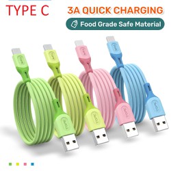 Cáp Sạc Nhanh TYPE C - 3A Topk Silicone Mềm Dẻo chiều dài 1 mét
