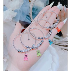 Vòng tay trẻ em hình gấu chất liệu bằng bạc MS0150