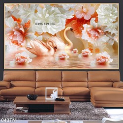 Tranh gạch men 3d ốp lát phòng khách sang trọng