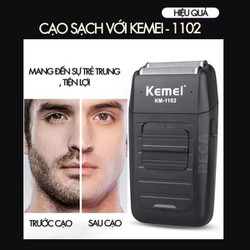 Máy cạo râu khô Kemei chuyên nghiệp với công suất mạnh mẽ có thể cạo trắng chân tóc, fade 2 lưỡi kéo cao cấp