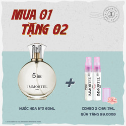 Combo Nước Hoa IMMORTEL - Mua 1 Chai 60mL Tặng 2 Chai Nước Hoa 3mL Eau de Parfum - Secret Garden & 206 - Chính Hãng Pháp