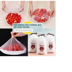 SET 200 CHIẾC Màng bọc thực phẩm co giãn siêu dai có chun kèm túi gấu - Mũ chùm đầu dùng 1 lần tiện lợi